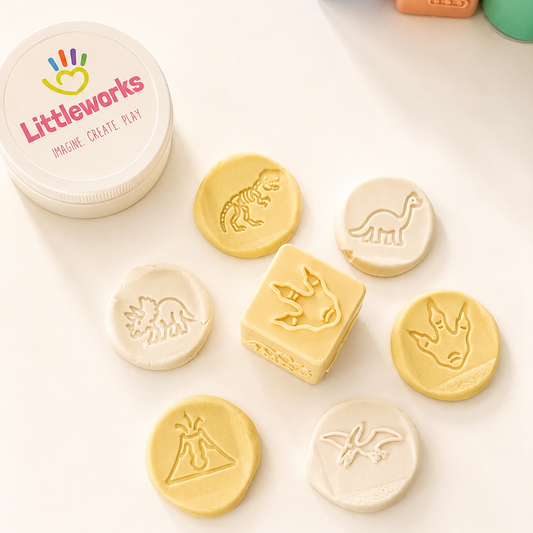 Dinosaurs 6-Sided Play Dough Stamp Cube