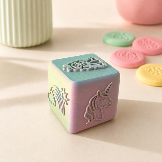 Princess & Unicorn 6-Sided Play Dough Stamp Cube