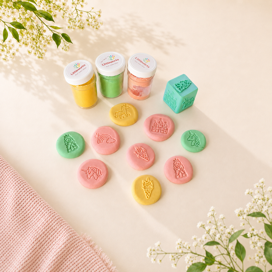 Princess & Unicorn 6-Sided Play Dough Stamp Cube