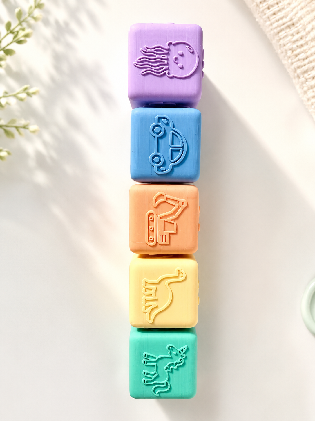 Transportation theme 6-Sided Play Dough Stamp Cube