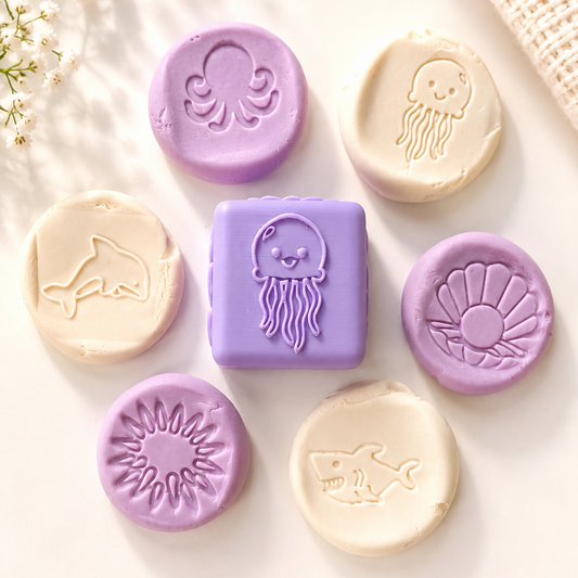 Under the sea theme 6-Sided Play Dough Stamp Cube