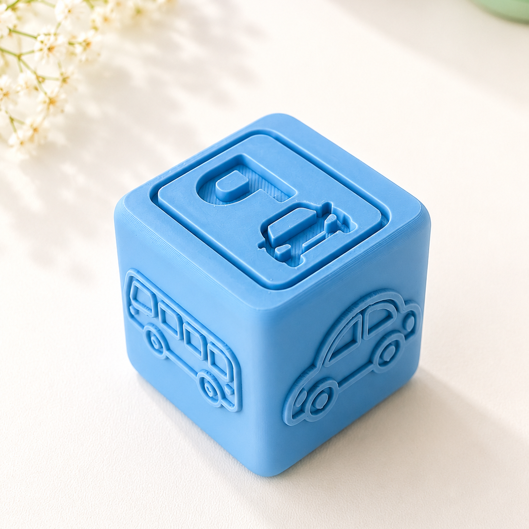 Transportation theme 6-Sided Play Dough Stamp Cube